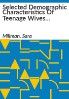 Selected_demographic_characteristics_of_teenage_wives_and_mothers