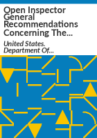 Open_Inspector_General_recommendations_concerning_the_former_Immigration_and_Naturalization_Service_from_Unaccompanied_juveniles_in_INS_custody__a_report_by_the_Department_of_Justice_Inspector_General